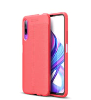 Microsonic Huawei P Smart Pro Kılıf Deri Dokulu Silikon (Kırmızı)