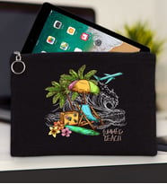 BK Gİft Yaz Temalı-9 Tablet Çantası 30x21cm(12 Renk Seçeneği), Ipad Çantası, Baskılı Tablet Kılıfı (Siyah)