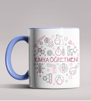 Kişiye Özel Kimya Öğretmeni Tasarımlı Siyah Renk Kupa Bardak 5 (Mavi)