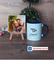 Eşe Hediye Mr Fotoğraflı Dekoratif Taş, Kupa Bardak Beyaz Hediye Yıl Dönümü Hediyesi (Model 3)