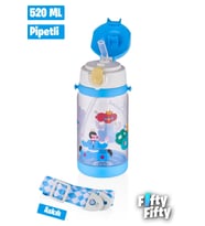 Vagonlife Diller 520 ML Kalın Pipetli Tritan Su Matarası -Taşıma Askılı-Okul Çocuk Matarası -FFD2408 (Mavi)