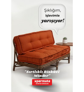 Bisküvi Yer Minderi 60x120 Kalın Palet Balkon Petek Önü Fermuarlı Minder (Kiremit)