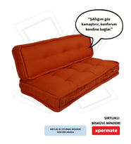 XPERMATE Bisküvi Minder Petek Önü Palet Üstü Minderi Fransız Minder Bank ve Bahçe Minderi 60X120x14 cm (Kiremit)