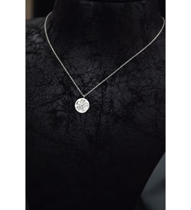 Papatya Silver 925 Ayar Gümüş Sedef Plaka Üzeri Yonca Kolye (Rodyum)