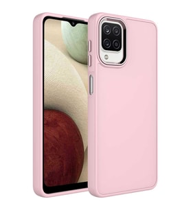 Galaxy M12 Kılıf Zore Luna Dışı Soft Yumuşak İçi Kadife Kılıf (Pembe)
