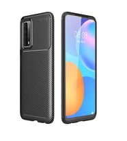 Huawei P Smart 2021 Kılıf Karbon Silikon Case (Siyah)