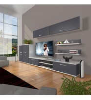 Decoraktiv Eko 6y Mdf Dvd Tv Ünitesi Tv Sehpası (Beyaz - Antrasit)