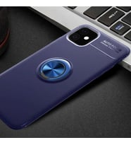 Apple iPhone 11 Kılıf Zore Ravel Yüzüklü Silikon Kılıf (Mavi)