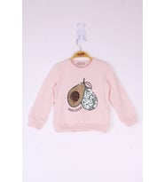 Toontoy Kız Çocuk Avocuddle Nakışlı Sweatshirt  (Pudra)