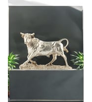 Dekoratif Boğa Biblo Obje (Gümüş)