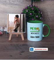 Petrol ve Doğalgaz Mühendisi Fotoğraflı Dekoratif Taş, Kupa Bardak Beyaz Hediye (Model 14)
