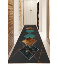 Dijital Baskılı Kaymaz Taban Yıkanabilir Modern Yolluk Ve Koridor Halısı NDU-SD-1132 (Çok Renkli)