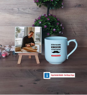 Erkek Öğretmene Hediye Fotoğraflı Dekoratif Taş, Kupa Bardak Beyaz Hediye (Model 5)