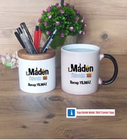 Maden Mühendisi Kalemlik, Kupa Bardak T Kişiye Özel Hediye (Model 3)