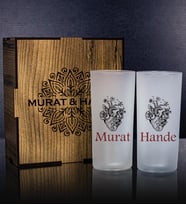 eJOYA Kişiye Özel Kutusunda 2'li Rakı Bardağı Hediye Seti  107153 (Kırmızı)