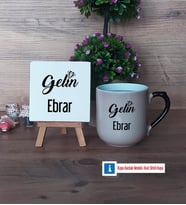 Gelin Dekoratif Taş, Kupa Bardak Kırmızı Hediye (Model 9)