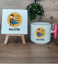 Kadın Öğretmene Hediye Hediye Seti Kupa Bardak T Kulplu ve Dekoratif Taş Öğretmenler Günü Hediyesi (Model 4)