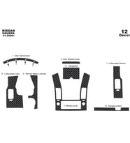 Meriç® Nissan Navara Ön Torpido Kaplama Maun 12 Parça 2006-2010 (Karbon)
