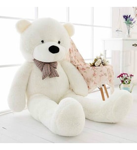 Kuki's Spielzeug 160cm Papyonlu  Dev Peluş Ayı (Beyaz)