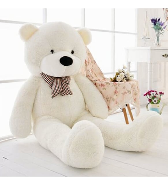 160cm Dev Peluş Ayı (Orjinal Peluş Yüzey) (Beyaz)