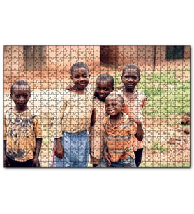 Cakapuzzle Yoksul Ama Mutlu Afrikalı Çocuklar  Puzzle Yapboz MDF (Ahşap) (1000 Parça)