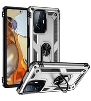 Xiaomi Mi 11T 5G Kılıf Yüzüklü Standli Tank Kapak (Gri)
