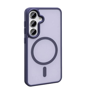 Galaxy S24 Kılıf Magsafe Şarj Özellikli Mat Arka Yüzey Sio Kılıf (Koyu Mor)