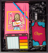 eJOYA Kişiye Özel Defter Kalem Matara Ve Mini Organizer Ofis Kırtasiye Hediye Kutusu 110320 (Pembe)