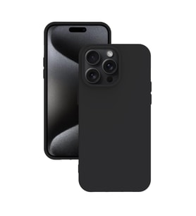 iPhone 15 Pro Max Kılıf Kamera Korumalı Silikon Rubber Arka Kapak (Siyah)