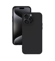 iPhone 15 Pro Max Kılıf Kamera Korumalı Silikon Rubber Arka Kapak (Siyah)