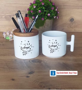Doğum Günü Hediyesi Kalemlik, Kupa Bardak T Kişiye Özel Hediye (Model 1)