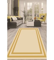 Dijital Kaymaz Taban Yıkanabilir Modern Renkli Salon Halısı Mutfak Halısı Yolluk ND-HT-526 (Altın - Krem)