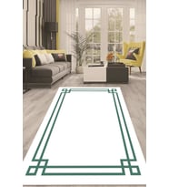 Dijital Kaymaz Taban Yıkanabilir Modern Renkli Salon Halısı Mutfak Halısı Yolluk ND-HT-1270 (Beyaz)