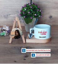 Sosyal Hizmet Uzmanı Kupa Bardak Beyaz ve Fotoğraflı Ahşap Anahtarlık Hediye (Model 8)