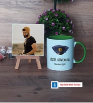 Özel Güvenlik Görevlisi Fotoğraflı Dekoratif Taş, Kupa Bardak Beyaz Hediye (Model 14)