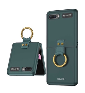 Galaxy Z Flip Kılıf Zore Flip Ring Kıpta Kılıf (Koyu Yeşil)