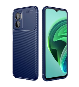 Xiaomi Redmi Note 11E Kılıf Karbon Silikon Case Kapak (Lacivert)