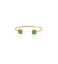 Kadir Jewellery 22 Ayar Altın Kaplama El İşçiliği Zirkon Taşlı Kadın Charm Bileklik (Yeşil)