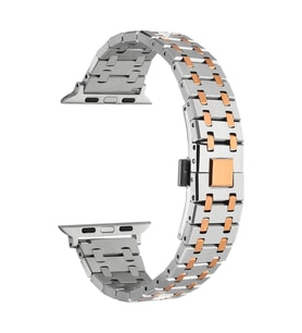 Apple Watch 42mm Zore KRD-83 Metal Kordon (Rose - Gümüş)
