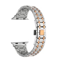 Apple Watch 42mm Zore KRD-83 Metal Kordon (Rose - Gümüş)
