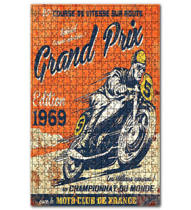 Cakapuzzle Motorsiklet Yarışı Afişi Görseli Puzzle Yapboz MDF (Ahşap) (255 Parça)