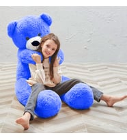 SOLE 140 cm Papyonlu Sevimli Peluş Ayı - Sevgiliye Özel Hediye (Mavi)