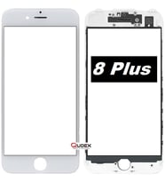 iPhone 8 Plus Dokunmatik Çıtalı Okalı Ön Cam Lens Orjinal Kalite (Beyaz)