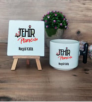 Şehir Plancısı Hediye Seti Kupa Bardak T Kulplu ve Dekoratif Taş Şehir Plancısına Hediye (Model 6)