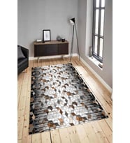 Dijital Baskılı Yıkanabilir Kaymaz Modern Renkli Salon Halısı Mutfak Halısı Yolluk ND-HY-1298 (Siyah)