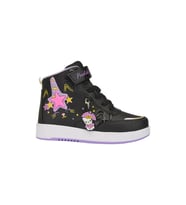 Günlük Kız Çocuk Sneaker Lastik Bağcıklı Cırtlı Basketbol Spor Ayakkabı 3260 (Siyah - Lila)