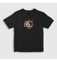Presmono Unisex Çocuk Beyaz 8 Ball Billiards Bilardo T-Shirt 426599tt (Siyah)