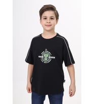 Toontoy Erkek Çocuk  New Project Baskılı Tişört (Siyah)