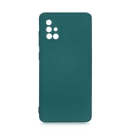 Samsung Galaxy A71 Kılıf Özel Orijinal Lansman Serisi, İçi Kadife, Pürüzsüz Yumuşak ve Mat TPU Silikon (Koyu Yeşil)