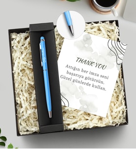 Hediye Kutusunda Kişiye Özel Touch Pen (Mavi)